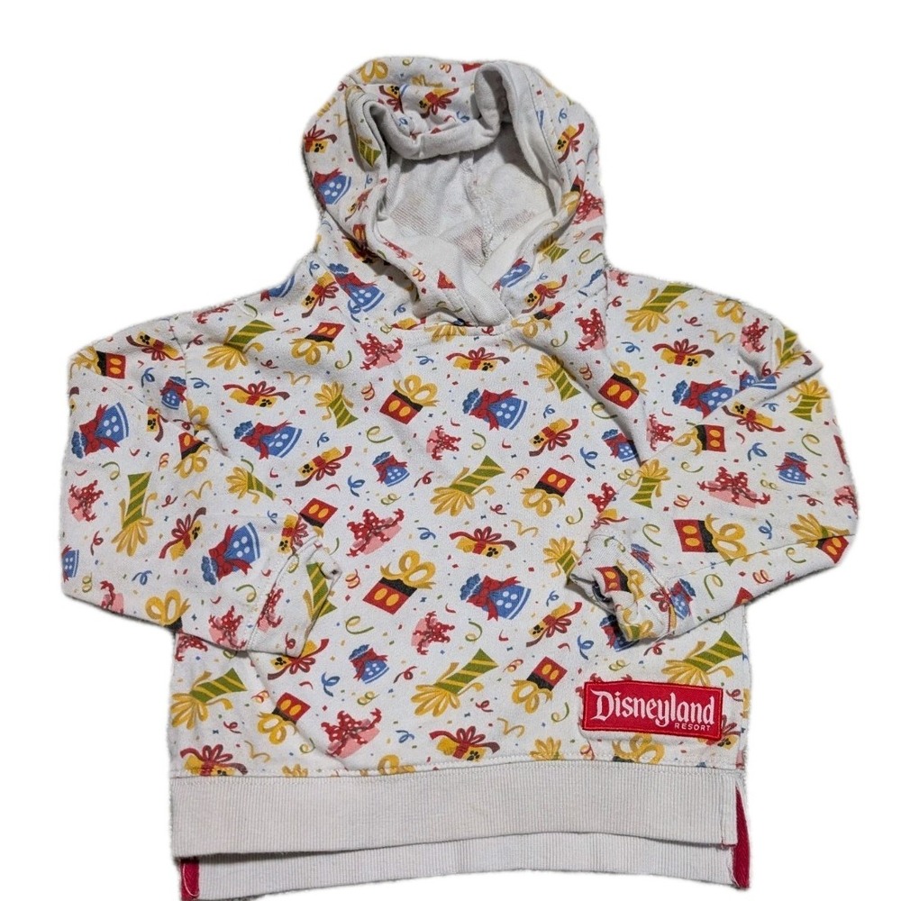 Disney Parks Youth Girls‎ XXS "Let's Celebrate" White Graphic Hoodie Sweatshirt